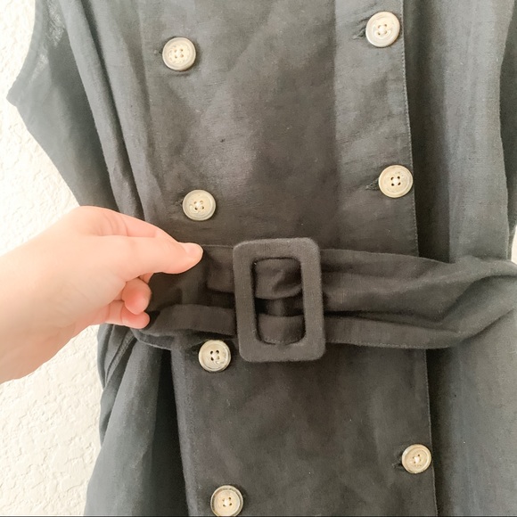 NWT Topshop Black Linen Midi Dress Button Down, 8 - Picture 6 of 6